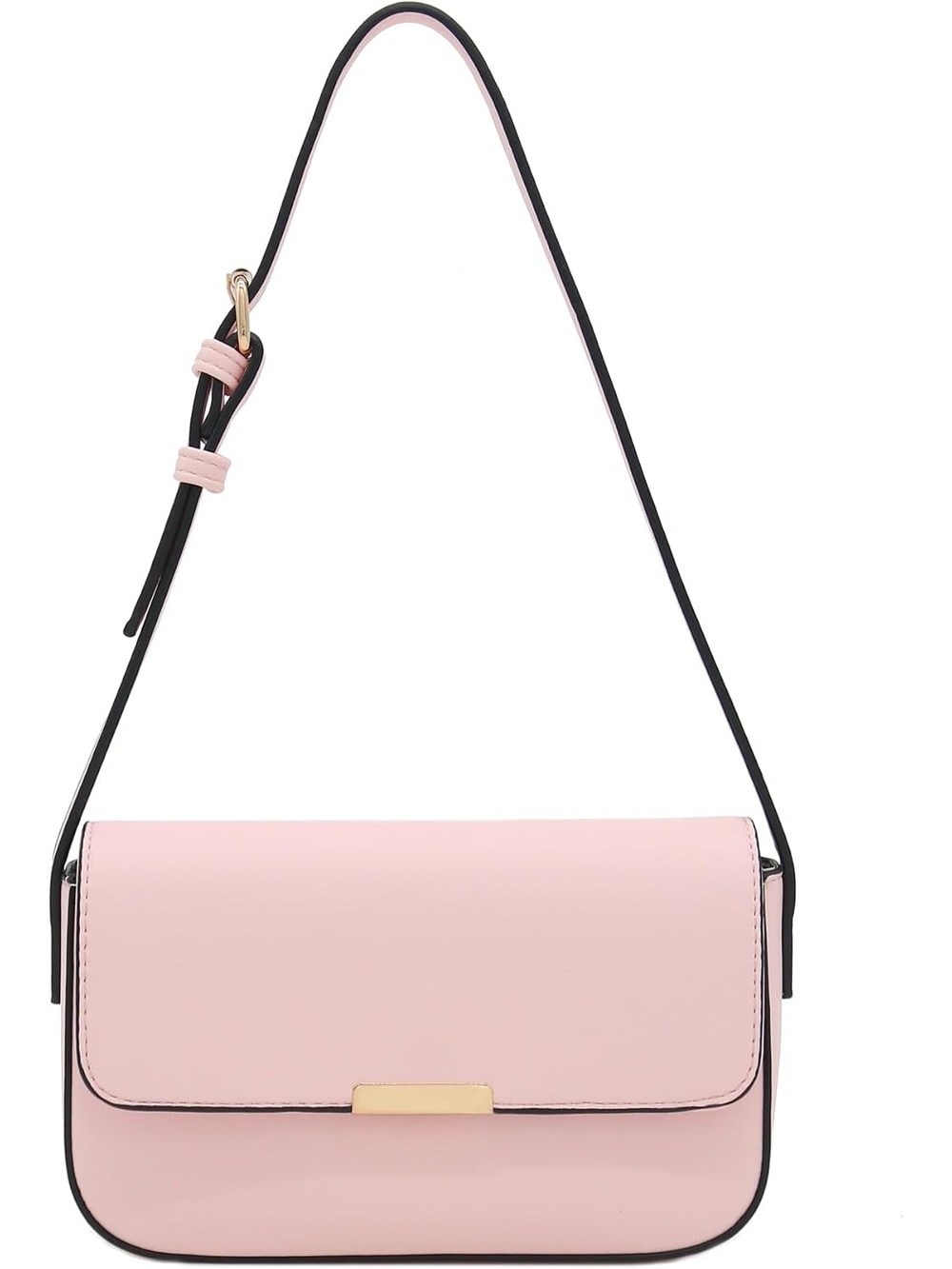 〽️ Women's Pastel Pink Mini Rectangular Flap Purse Underarm Shoulder Bag